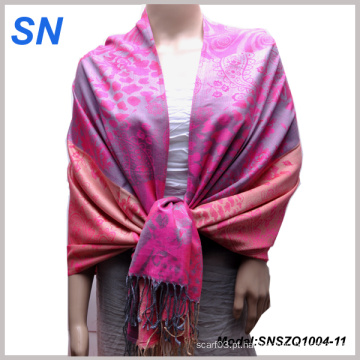 Duas cores Tone Mulheres Pashmina Evening Stole Shawl Scarf